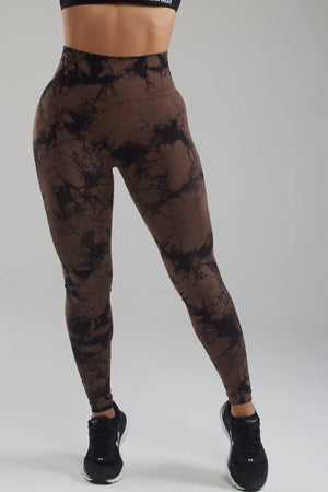 Chocolate Tie-Dye Scrunch Butt Leggings