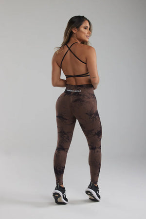 Chocolate Tie-Dye Scrunch Butt Leggings
