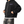 Side view of the Chrome Y2K Zip Up Hoodie over washed grey jeans, showing the curved front pockets