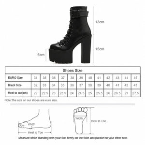 Chunky Black Lace Up Boots