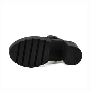 Chunky Black Lace Up Boots