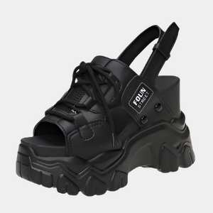 Chunky Black Sandals Platform