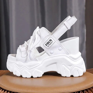 Chunky Black Sandals Platform