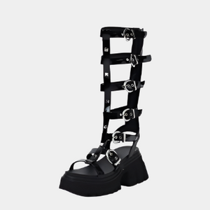 Chunky Gladiator Sandals Black