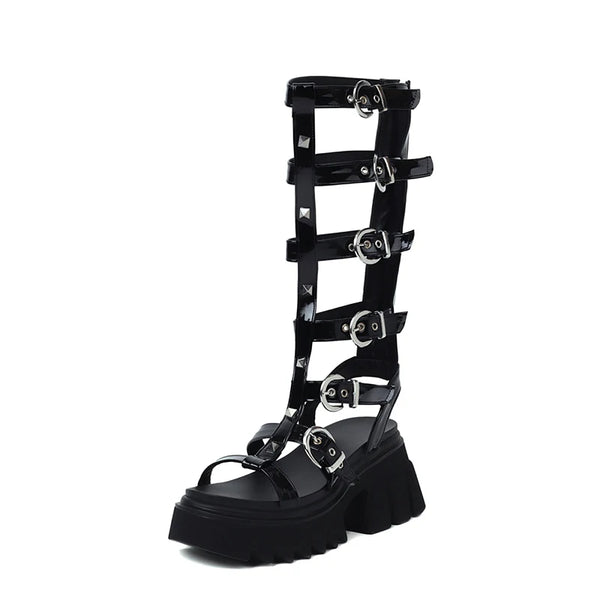 Chunky Gladiator Sandals Black