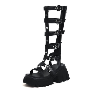 Chunky Gladiator Sandals Black