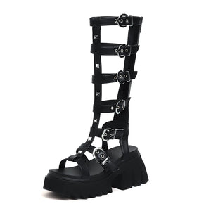 Chunky Gladiator Sandals Black