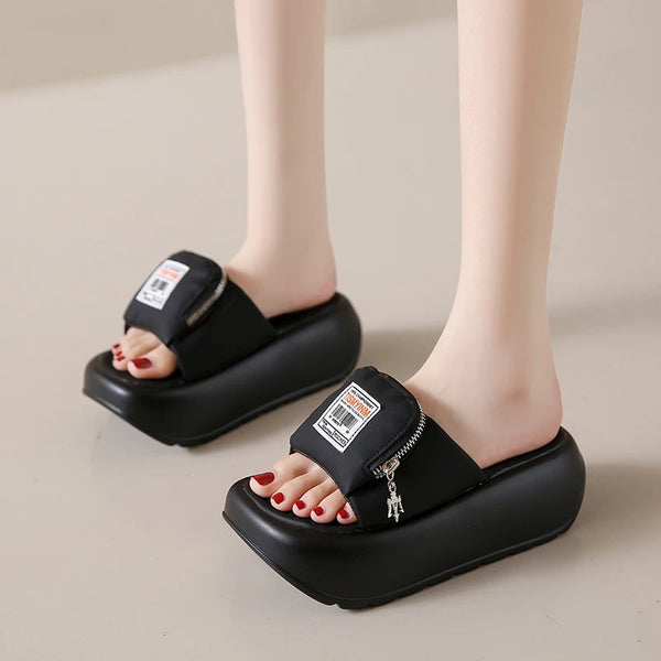 Chunky Heel Sandals Black