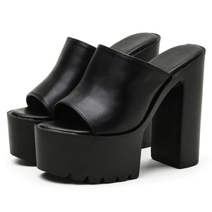 Chunky Heel Sandals Mule