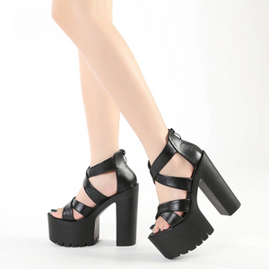 Chunky Heeled Strappy Sandals