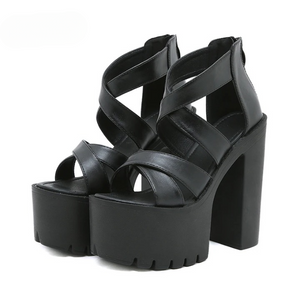 Chunky Heeled Strappy Sandals