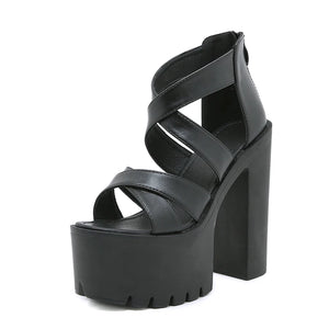 Chunky Heeled Strappy Sandals
