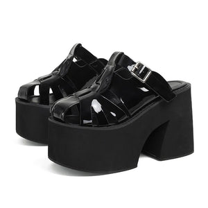 Chunky Heels Mules Sandals