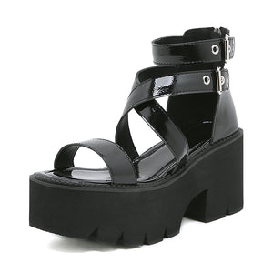 Chunky Heels Shoes Y2K