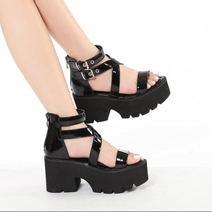 Chunky Heels Shoes Y2K