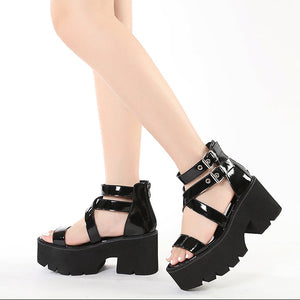 Chunky Heels Shoes Y2K