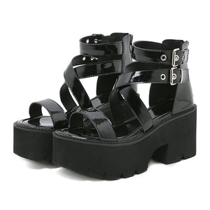 Chunky Heels Shoes Y2K