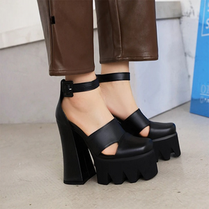 Chunky High Heel Sandals