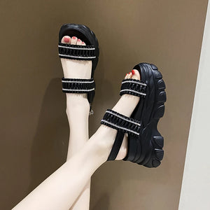 Chunky Platform Sandals with Straps