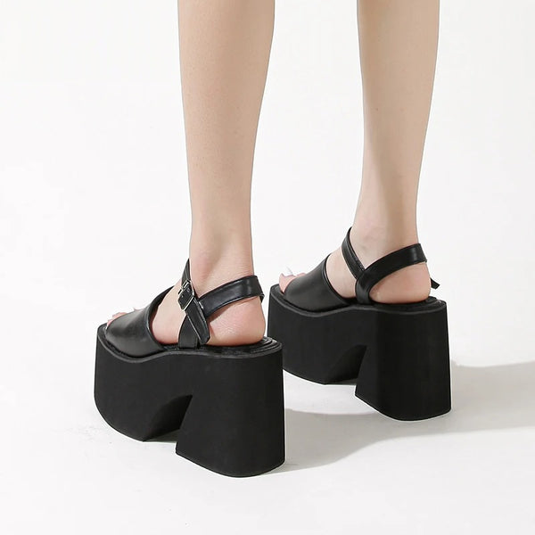 Chunky Sandals Ankle Buckle