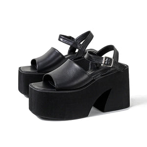 Chunky Sandals Ankle Buckle