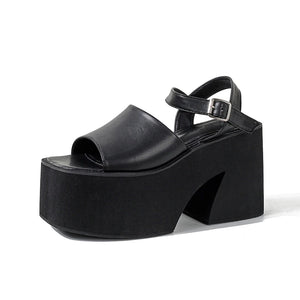 Chunky Sandals Ankle Buckle