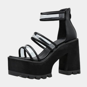 Chunky Sandals Back Zipper