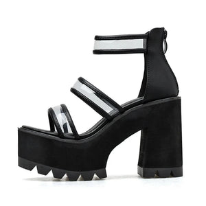 Chunky Sandals Back Zipper