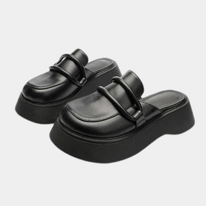 Chunky Sandals Black Leather