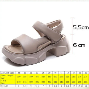 Chunky Sandals Genuine Leather