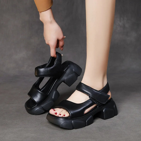 Chunky Sandals Genuine Leather