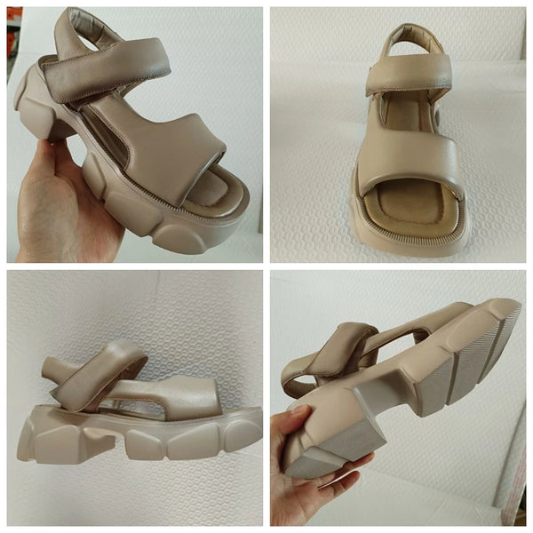 Chunky Sandals Genuine Leather