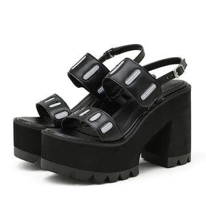 Chunky Sandals Leather Gothic