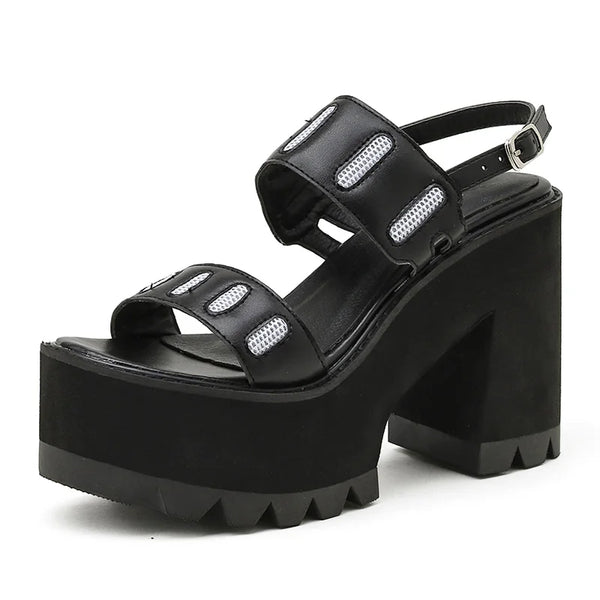 Chunky Sandals Leather Gothic