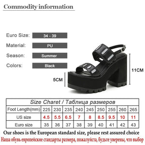 Chunky Sandals Leather Gothic