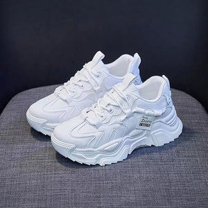 Chunky White 90s Platform Sneakers