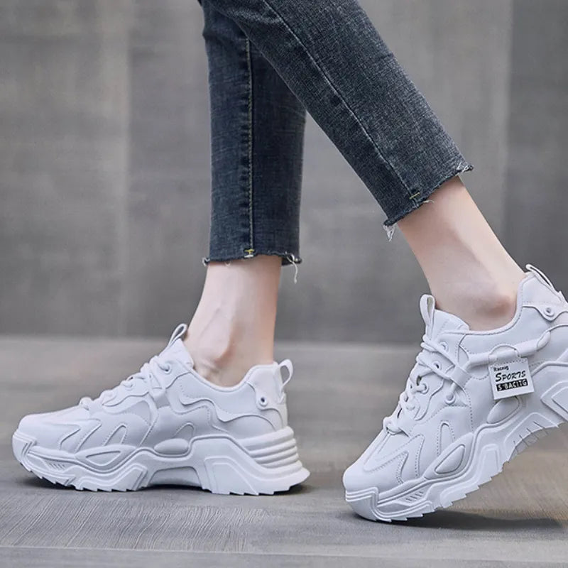 chunky white 90s platform sneakers 2