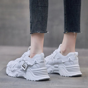 Chunky White 90s Platform Sneakers