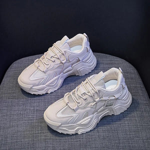 Chunky White 90s Platform Sneakers