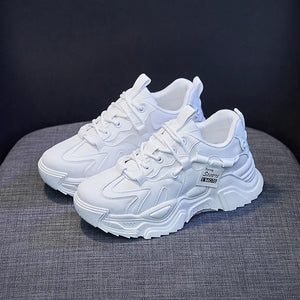 Chunky White 90s Platform Sneakers