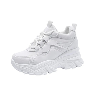 Chunky white platform sneakers