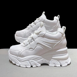 Chunky white platform sneakers
