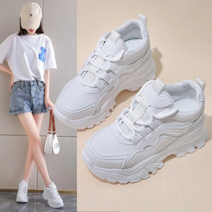 Chunky white platform sneakers