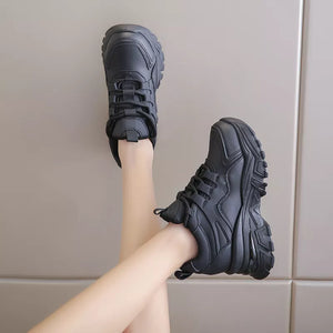 Chunky white platform sneakers