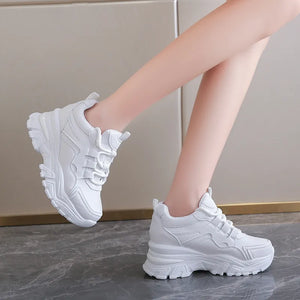 Chunky white platform sneakers
