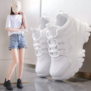 Chunky white platform sneakers