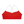 Red colourway laid flat from the front, the bright red body framed by the white contrast trim