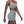 Side view of the model walking in haze blue, the short cropped bra sitting high on the ribs