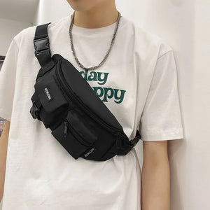 Colour block fanny pack in khaki, pink, red or black
