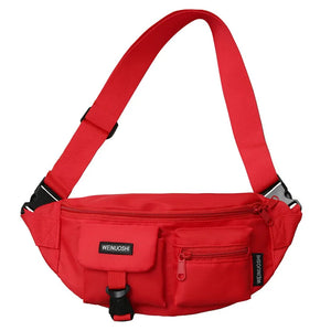 Colour block fanny pack in khaki, pink, red or black